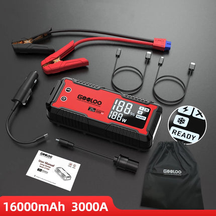 Batterie externe de démarrage de voiture 3000A 59,2Wh - Booster de batterie d'urgence automatique