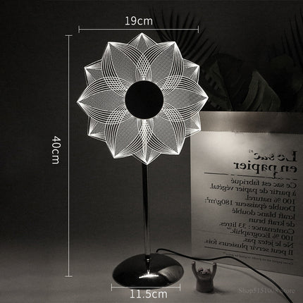 Lampe de table décorative à LED moderne en forme de fleur pour la chambre et la décoration intérieure