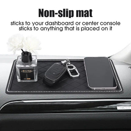 Sparkling Diamond Anti-Slip Car Dashboard Mat for Secure Item Grip - Wnkrs