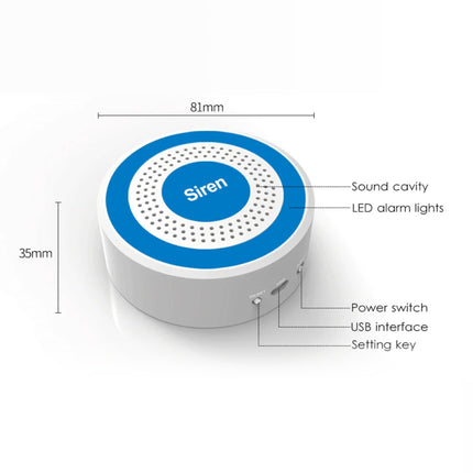 Sirène sans fil 85 dB avec lumière stroboscopique pour systèmes de sécurité GSM 433 MHz