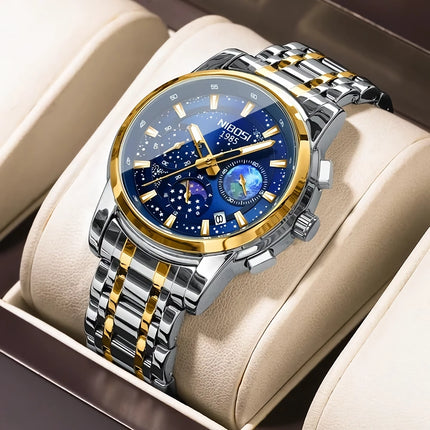 Montre de sport chronographe lumineuse étanche de luxe pour homme