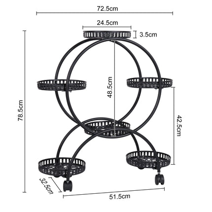 Multi-Layer Metal Plant Stand with Wheels - Wnkrs