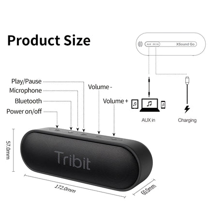 Altavoz Bluetooth portátil con impermeabilidad IPX7 y autonomía de 24 horas