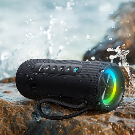 Altavoz Bluetooth inalámbrico portátil con clasificación IPX5 a prueba de agua y luz ambiental RGB