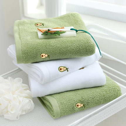 Full Embroidery Avocado Cotton Bath Towel - Wnkrs