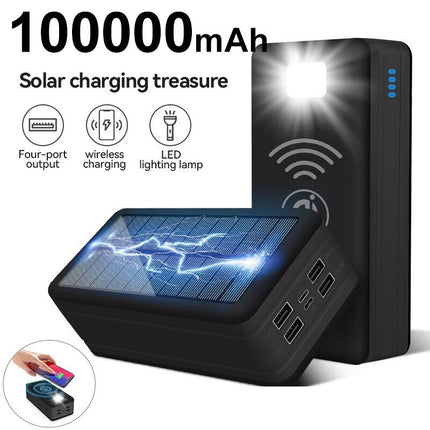 100000mAh Magnetic Wireless Solar Power Bank with Super Fast Charging & 4 USB Ports - Wnkrs