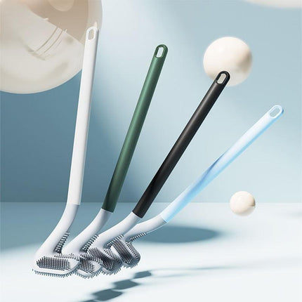 Brosse de toilette en silicone à long manche pliable et antidérapante