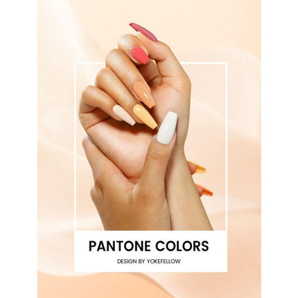 Kit de vernis à ongles gel pailleté orange et jaune d'automne 6 pièces