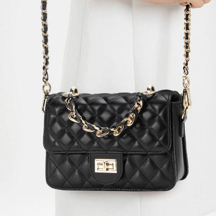 Stylish One Shoulder Crossbody Bag with Diamond Grid Design