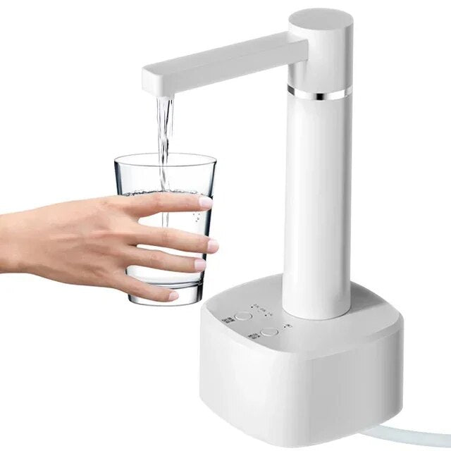 Electric Water Bottle Pump Dispenser 4W - Rechargeable, Adjustable Flow, Desktop Stand