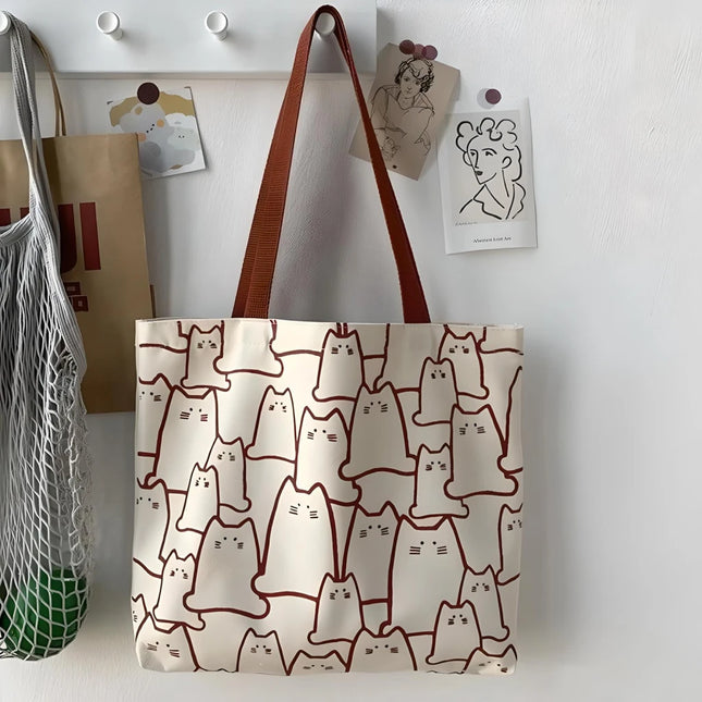 Bolso de lona con forma de gato