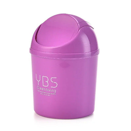 Compact Rolling Lid Mini Trash Bin - Portable Garbage Can for Car & Desk - Wnkrs