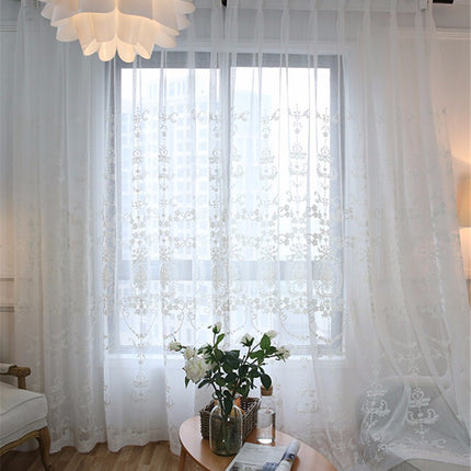 New Translucent Embroidered Window Screen White European Style - Wnkrs