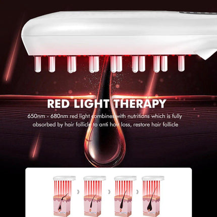 Electric Hair Growth and Scalp Health Massage Comb with Red/Blue Light Therapy - Wnkrs