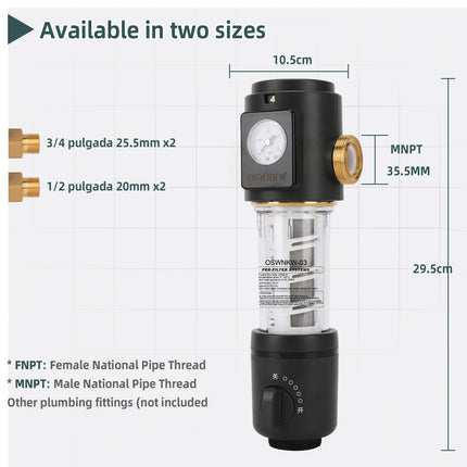 Whole House Spin Down Sediment Water Filter - Wnkrs