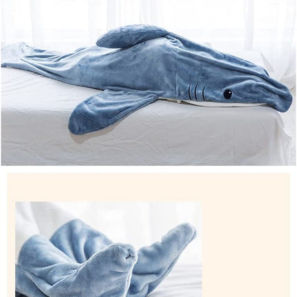 Home Soft Flannel Shark Blanket Hoodie - Wnkrs