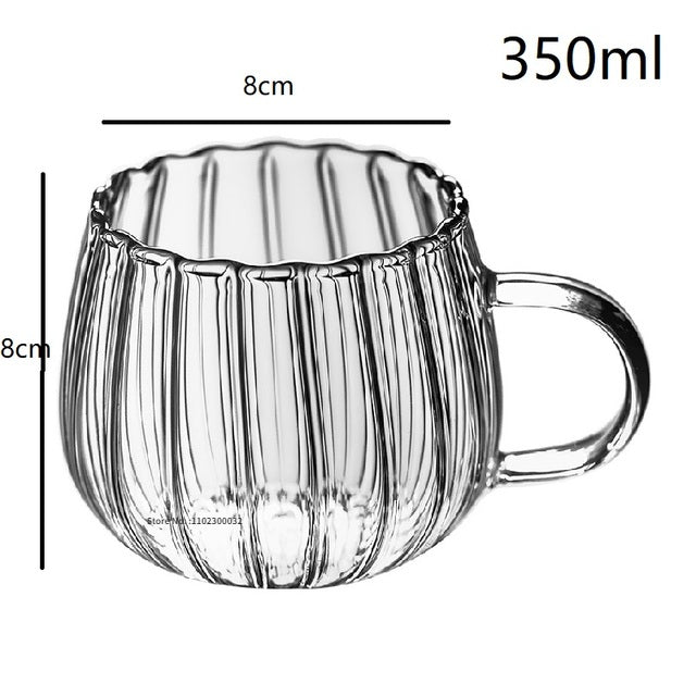 Ensemble de tasses en verre résistantes à la chaleur à motif citrouille