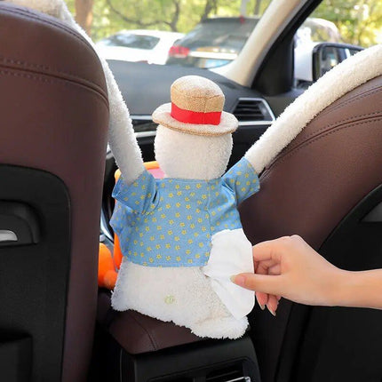 Cute Cartoon Car Trash Bin & Tissue Holder - PU Leather Storage Accessory - Wnkrs