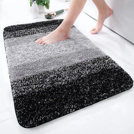 Tapis de bain absorbant en microfibre de luxe - Tapis de salle de bain antidérapant en peluche