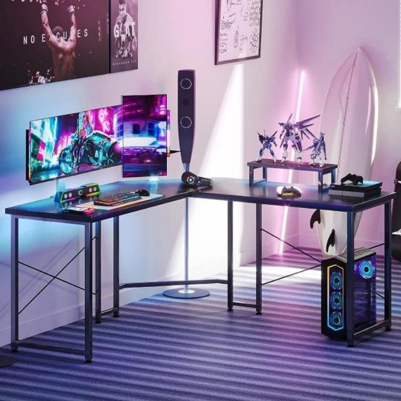 51" L-Shaped Gaming and Office Desk with Monitor Stand