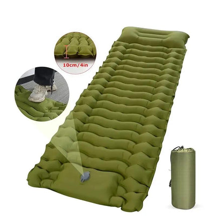 Matelas de camping gonflable épais avec oreiller et pompe intégrés