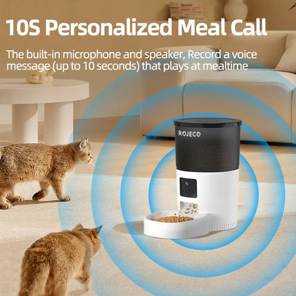 Distributeur automatique de nourriture pour chat intelligent avec caméra et enregistreur vocal