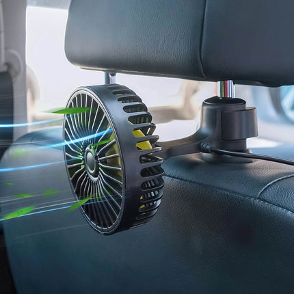 Ventilador portátil para coche con puerto USB y 3 configuraciones de viento