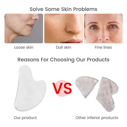 Outil facial Gua Sha en acier inoxydable