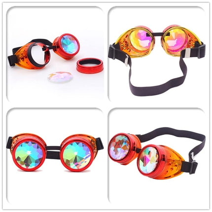 Colorful Kaleidoscope Design Steampunk Sunglasses - Wnkrs