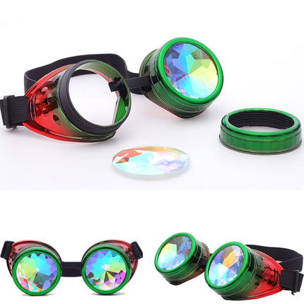 Colorful Kaleidoscope Design Steampunk Sunglasses - Wnkrs