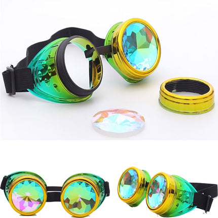 Colorful Kaleidoscope Design Steampunk Sunglasses - Wnkrs