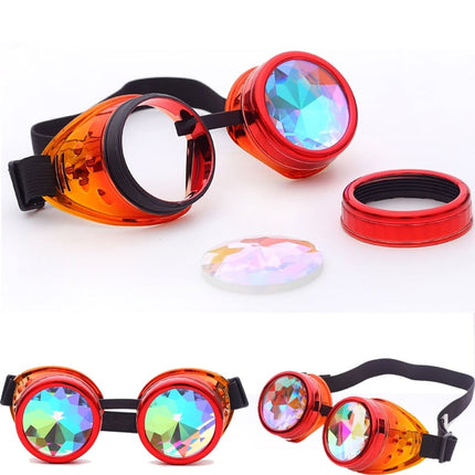 Colorful Kaleidoscope Design Steampunk Sunglasses - Wnkrs