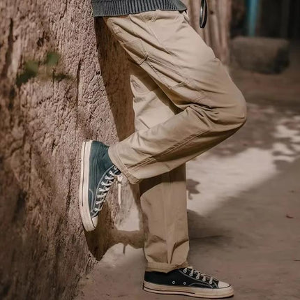 Pantalones cargo rectos y holgados de otoño para hombre