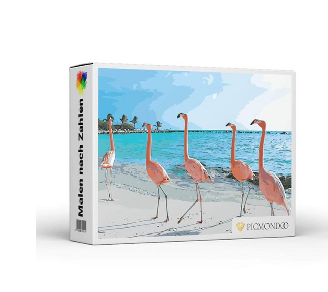 Paint by Numbers Set - Flamingos Beach - Wnkrs