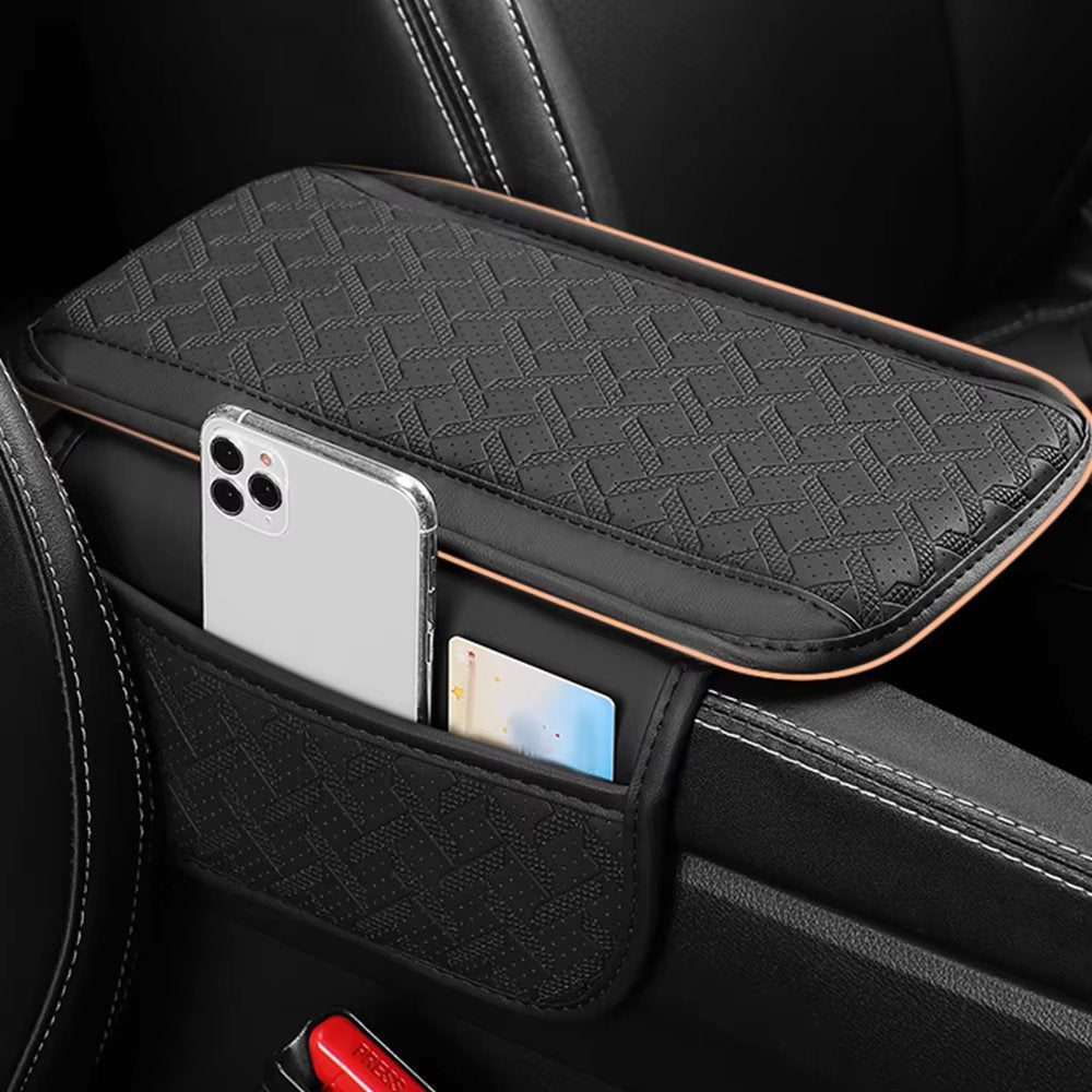 PU Leather Car Armrest Cushion with Storage