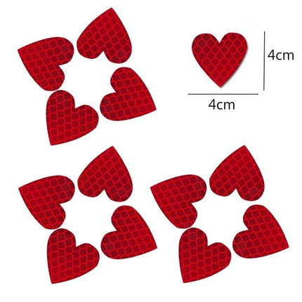 Heart-Shaped Reflective Safety Decals for Cars & Bikes - Wnkrs