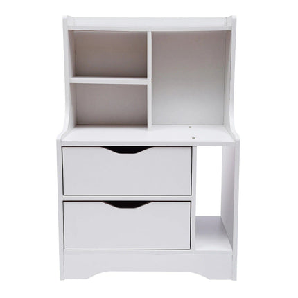 Modern Minimalist Nightstand with Dual Storage Drawers and Shelf - Wnkrs