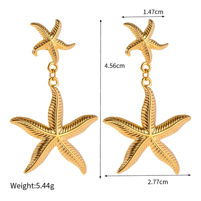 Stainless Steel Starfish Earrings