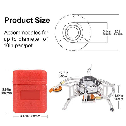 Compact Wind-Proof Camping Gas Burner for Outdoor Adventures - Wnkrs