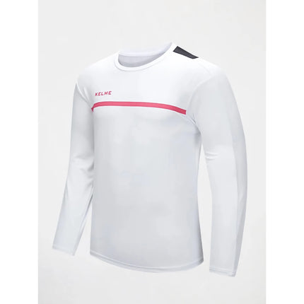 Camiseta de entrenamiento de fútbol de manga larga para hombre: camiseta deportiva transpirable para correr