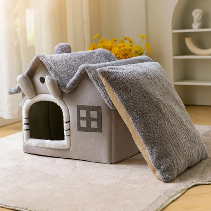 Niche pliable pour chat chaude en hiver : lit pour petits animaux