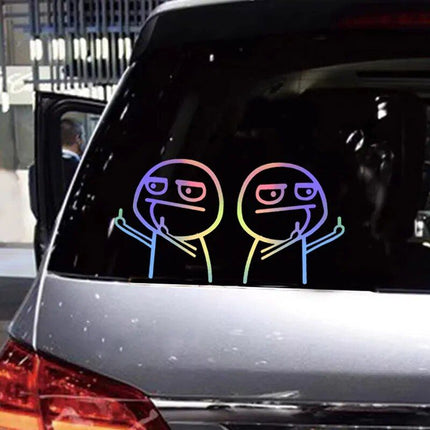 Reflective Middle Finger Car Sticker - Wnkrs