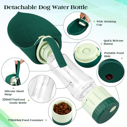 Botella de agua portátil para perros, contenedor de alimentos