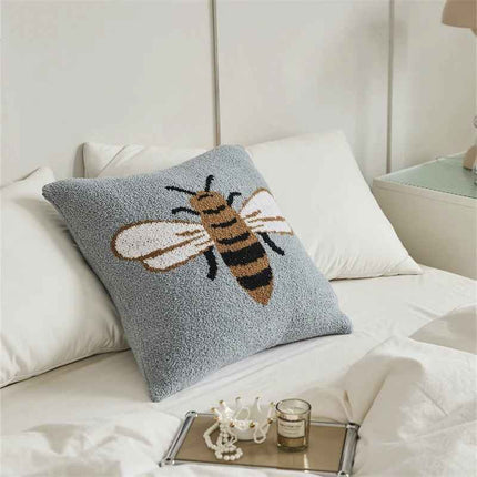 Funda de almohada de punto de microfibra con diseño de abejas adorables