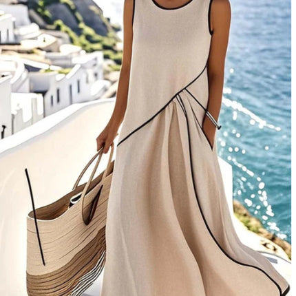 Women's Fashion Loose Striped Print Long Dress