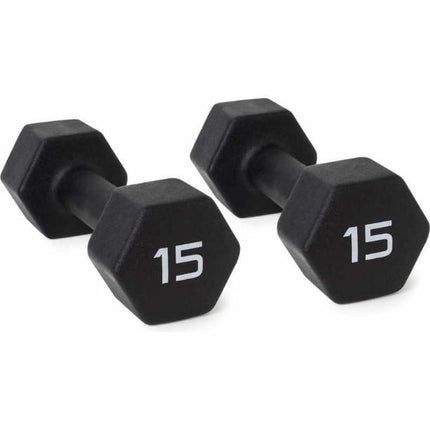 12/15lb Hexagonal Neoprene Dumbbell Set - Wnkrs