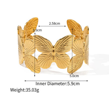 Gold Plated Stainless Steel Butterfly Bracelet
