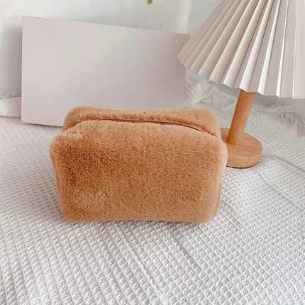 Trousse de maquillage en peluche douce pour femme