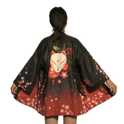 Women's Japanese Red Fish Printed Kimono - Wnkrs