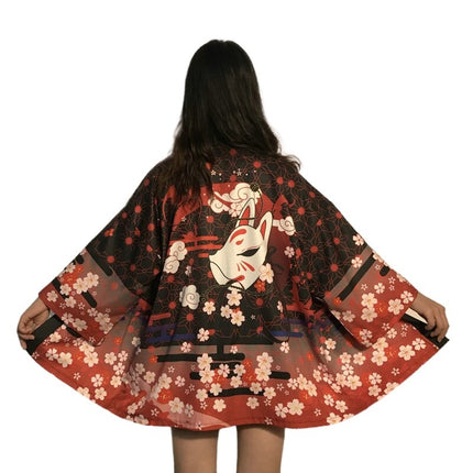 Women's Japanese Red Fish Printed Kimono - Wnkrs